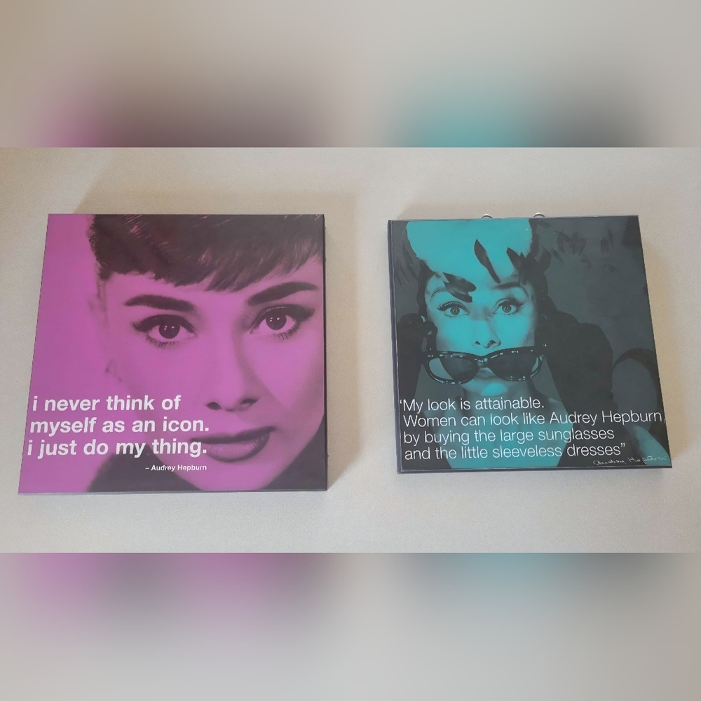 Audrey Hepburn Wall Art Set - Pink and Blue